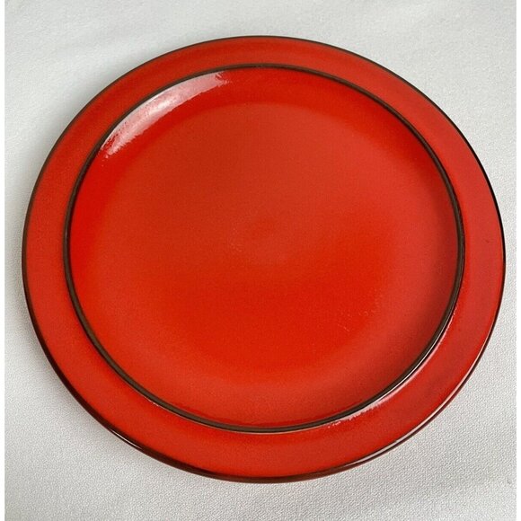 Thomas Flammfest Flame Red 8" Salad Plate Black Accent Made In Germany Mid-Centu - Picture 3 of 7